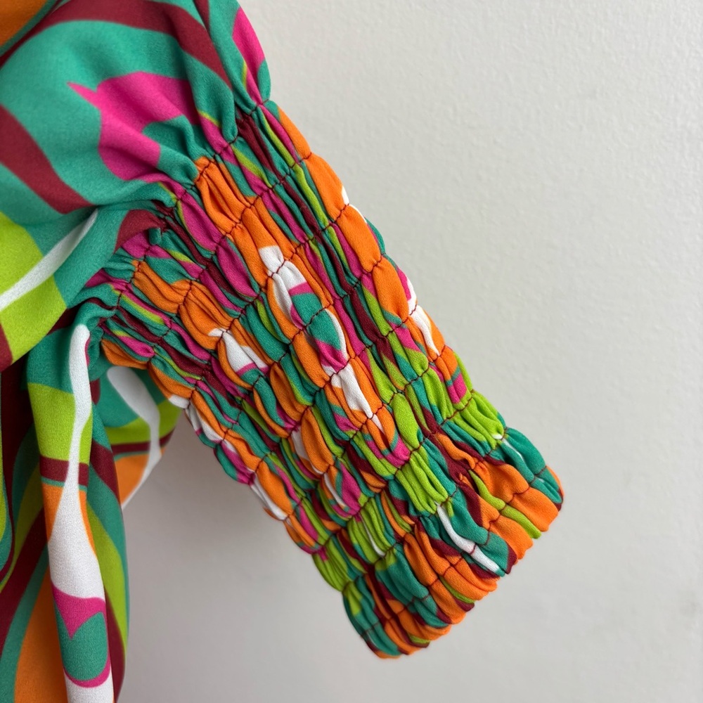 ALEXIS Multicolor Patterned Blouse Size Small - image 6